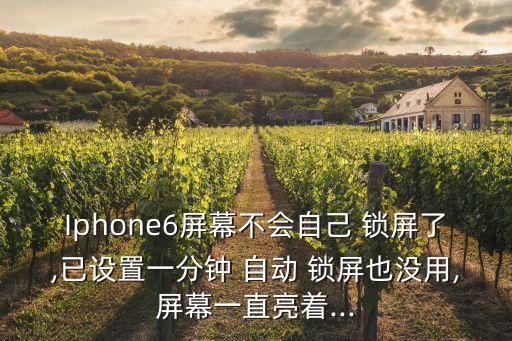 Iphone6屏幕不會(huì)自己 鎖屏了,已設(shè)置一分鐘 自動(dòng) 鎖屏也沒用,屏幕一直亮著...