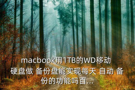 macbook用1TB的WD移動 硬盤做 備份盤能實現(xiàn)每天 自動 備份的功能嗎百...