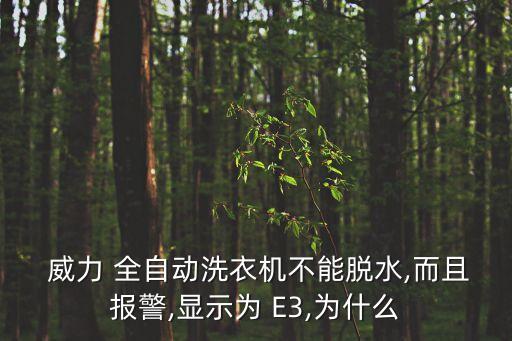 威力全自動(dòng)E3,洗衣機(jī)故障威力故障碼e3:脫水異常