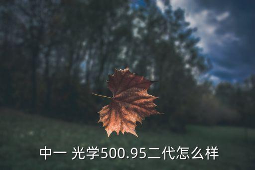  中一 光學(xué)500.95二代怎么樣