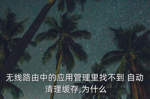 無(wú)線路由中的應(yīng)用管理里找不到 自動(dòng) 清理緩存,為什么