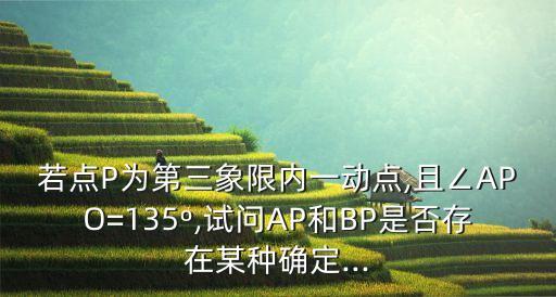 若點(diǎn)P為第三象限內(nèi)一動點(diǎn),且∠APO=135o,試問AP和BP是否存在某種確定...