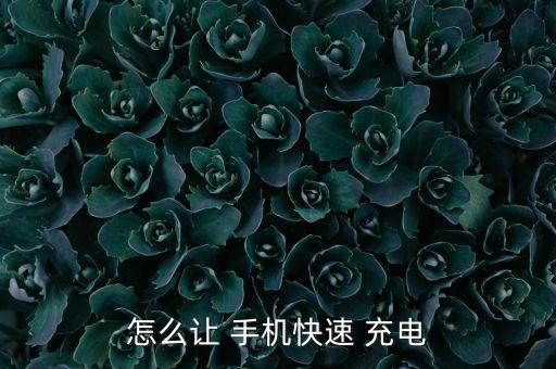 怎么讓 手機快速 充電