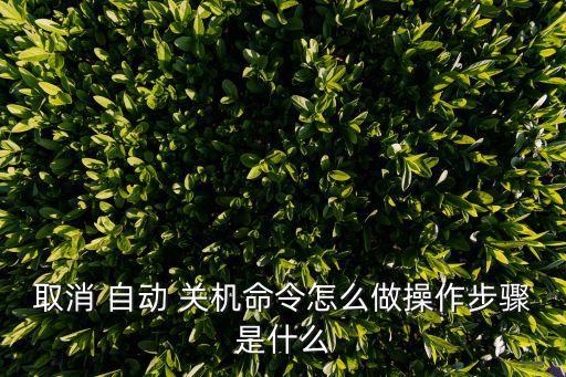 取消 自動 關(guān)機(jī)命令怎么做操作步驟是什么