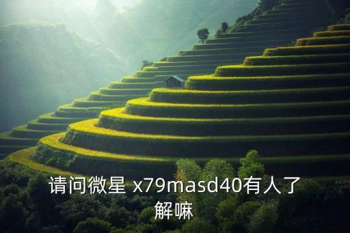 請問微星 x79masd40有人了解嘛