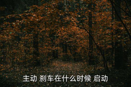 主動(dòng) 剎車在什么時(shí)候 啟動(dòng)