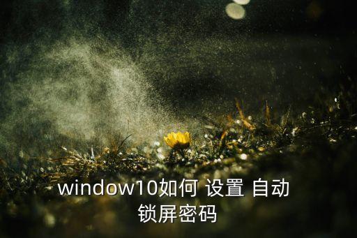 window10如何 設置 自動 鎖屏密碼
