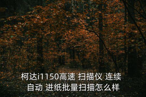 柯達(dá)i1150高速 掃描儀 連續(xù) 自動 進(jìn)紙批量掃描怎么樣