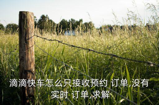 滴滴快車怎么只接收預(yù)約 訂單,沒有 實(shí)時(shí) 訂單,求解