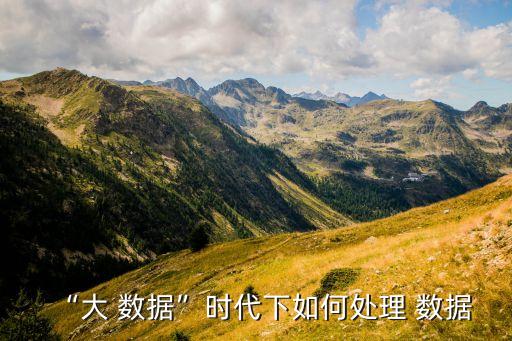 “大 數(shù)據(jù)”時(shí)代下如何處理 數(shù)據(jù)