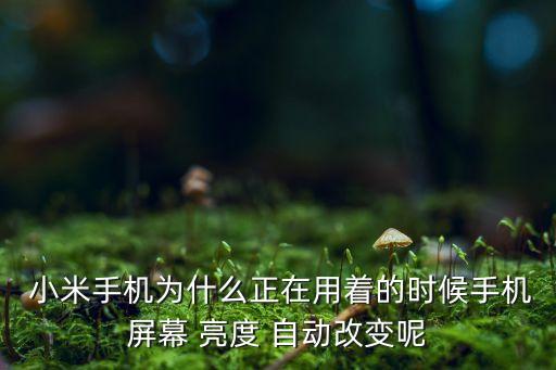  小米手機為什么正在用著的時候手機屏幕 亮度 自動改變呢