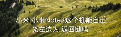  小米 小米Note2這個機能自定義左邊為 返回鍵嗎