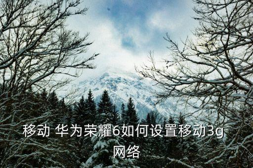 移動 華為榮耀6如何設(shè)置移動3g 網(wǎng)絡(luò)
