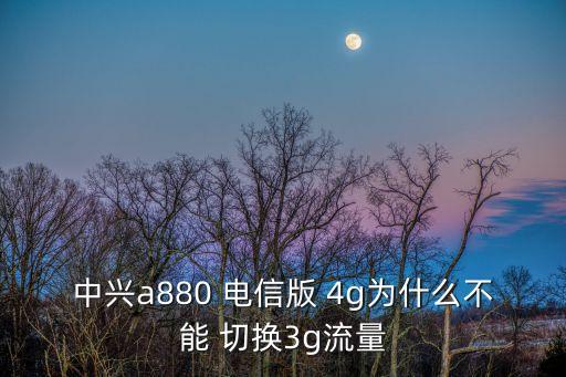 中興a880 電信版 4g為什么不能 切換3g流量