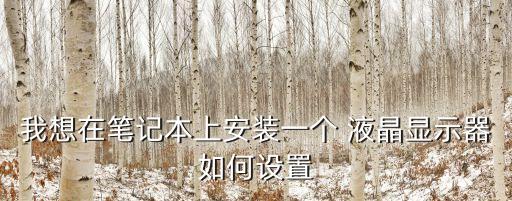 我想在筆記本上安裝一個 液晶顯示器如何設(shè)置