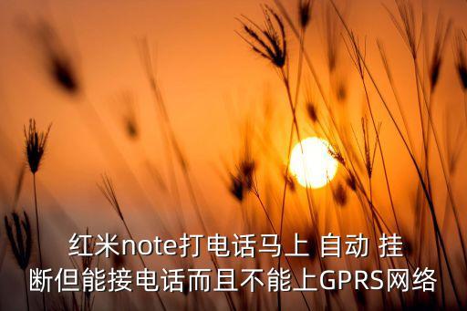  紅米note打電話馬上 自動 掛斷但能接電話而且不能上GPRS網(wǎng)絡(luò)