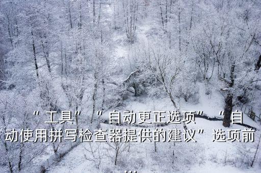 “ 工具”“ 自動(dòng)更正選項(xiàng)”“ 自動(dòng)使用拼寫檢查器提供的建議”選項(xiàng)前...