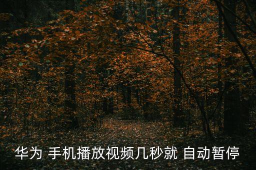 華為 手機播放視頻幾秒就 自動暫停