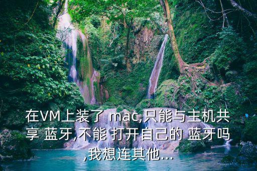 在VM上裝了 mac,只能與主機(jī)共享 藍(lán)牙,不能 打開自己的 藍(lán)牙嗎,我想連其他...