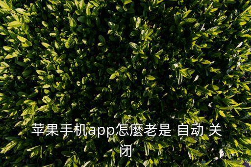 蘋果總是自動關(guān)閉軟件,蘋果為何手機(jī)總是自動退出程序您好!