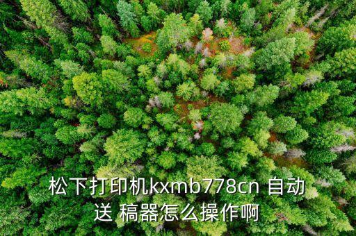 松下打印機(jī)kxmb778cn 自動(dòng)送 稿器怎么操作啊