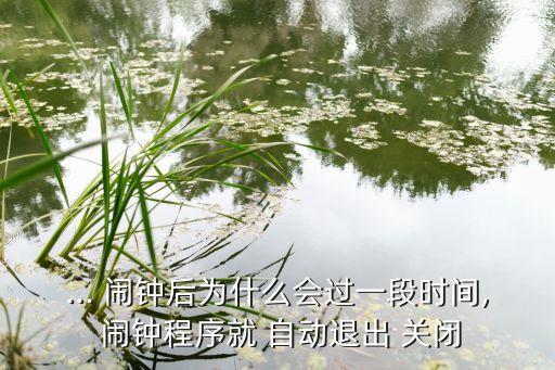 ... 鬧鐘后為什么會(huì)過一段時(shí)間, 鬧鐘程序就 自動(dòng)退出 關(guān)閉