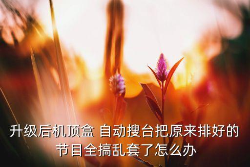 升級后機頂盒 自動搜臺把原來排好的 節(jié)目全搞亂套了怎么辦