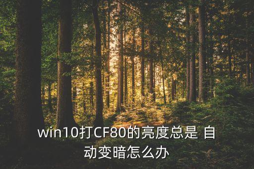 win10打CF80的亮度總是 自動變暗怎么辦