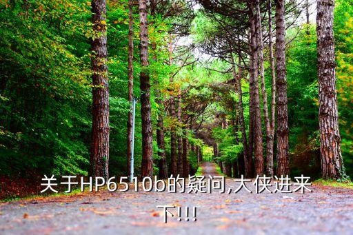 關(guān)于HP6510b的疑問(wèn),大俠進(jìn)來(lái)下!!!