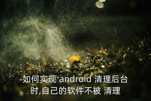如何實(shí)現(xiàn) android 清理后臺(tái)時(shí),自己的軟件不被 清理