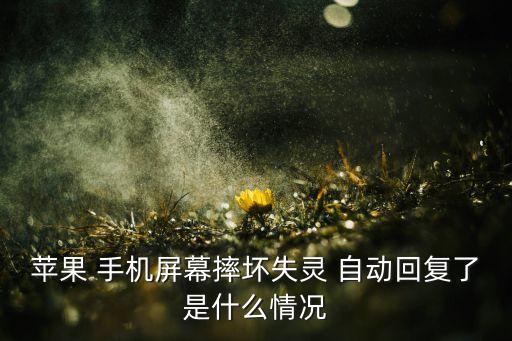 蘋果 手機屏幕摔壞失靈 自動回復了是什么情況
