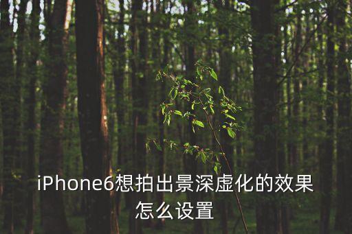 iPhone6想拍出景深虛化的效果怎么設置