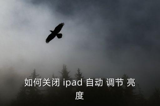 如何關(guān)閉 ipad 自動 調(diào)節(jié) 亮度