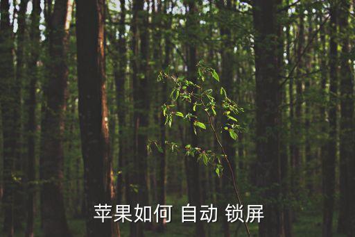  蘋果如何 自動 鎖屏