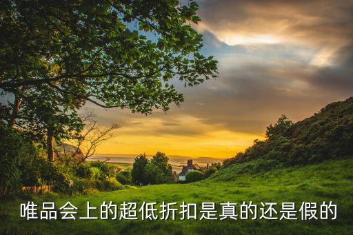  唯品會上的超低折扣是真的還是假的