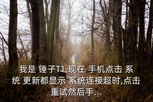 我是 錘子T1,現(xiàn)在 手機(jī)點(diǎn)擊 系統(tǒng) 更新都顯示 系統(tǒng)連接超時,點(diǎn)擊重試然后手...
