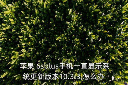  蘋果 6splus手機(jī)一直顯示系統(tǒng)更新版本10.3.3,怎么辦