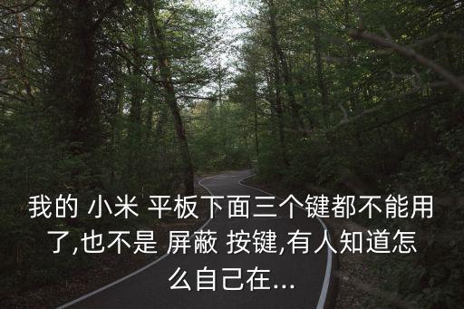 我的 小米 平板下面三個(gè)鍵都不能用了,也不是 屏蔽 按鍵,有人知道怎么自己在...