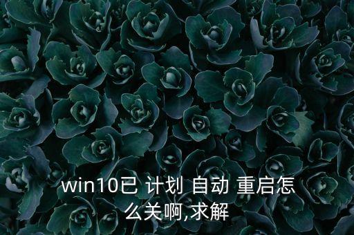  win10已 計劃 自動 重啟怎么關(guān)啊,求解