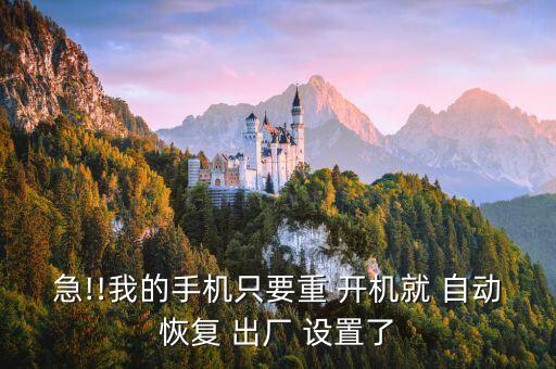 急!!我的手機只要重 開機就 自動恢復 出廠 設(shè)置了