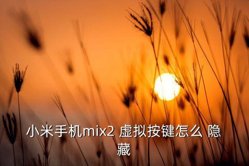 小米手機mix2 虛擬按鍵怎么 隱藏