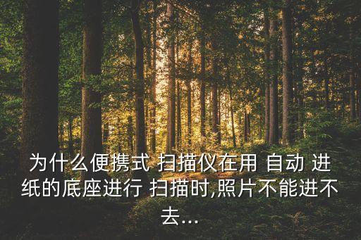 為什么便攜式 掃描儀在用 自動 進(jìn)紙的底座進(jìn)行 掃描時,照片不能進(jìn)不去...