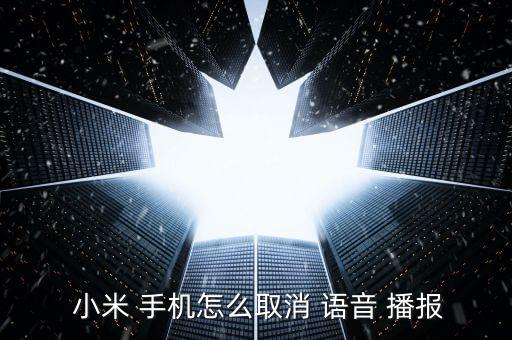  小米 手機(jī)怎么取消 語音 播報(bào)
