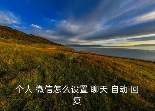 個(gè)人 微信怎么設(shè)置 聊天 自動(dòng) 回復(fù)