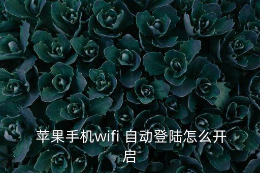 蘋果系統(tǒng)自動登錄,蘋果手機wifi自動登錄注意事項