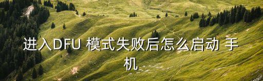 進(jìn)入DFU 模式失敗后怎么啟動(dòng) 手機(jī)