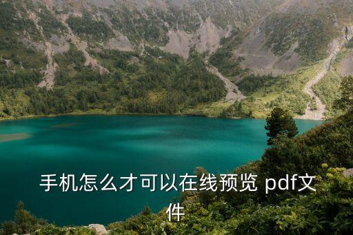  手機(jī)怎么才可以在線預(yù)覽 pdf文件