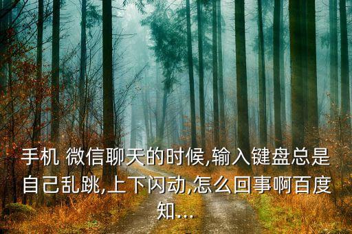 手機 微信聊天的時候,輸入鍵盤總是自己亂跳,上下閃動,怎么回事啊百度知...