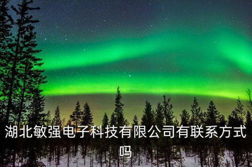 湖北敏強電子科技有限公司有聯(lián)系方式嗎