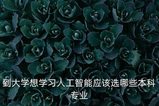 人工智能該如何選科技類，如果以后想從事人工智能方面的研發(fā)本科應該選報什么專業(yè)